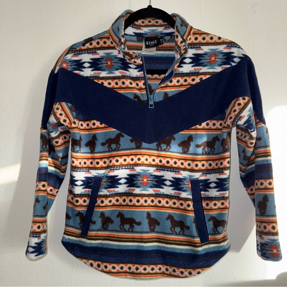 Western Cruel Girl Fleece Pullover 1/4 Fleece